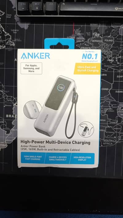 Anker Zolo Power Bank (25K, 165W, Built-In and Retractable Cables)