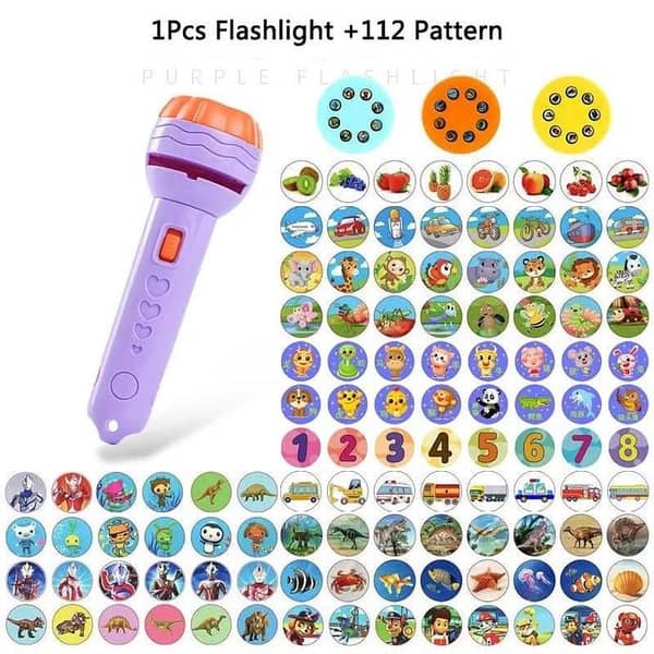 OK2 Baby Sleeping Story Book Flashlight Projector Torch Lamp Toy Early Education Toy for Kid Holiday Birthday Xmas Gift Light Up Toy