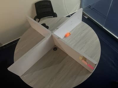 4-Seater Office Workstation Desk academy  (4ft x 4ft Round) – Used