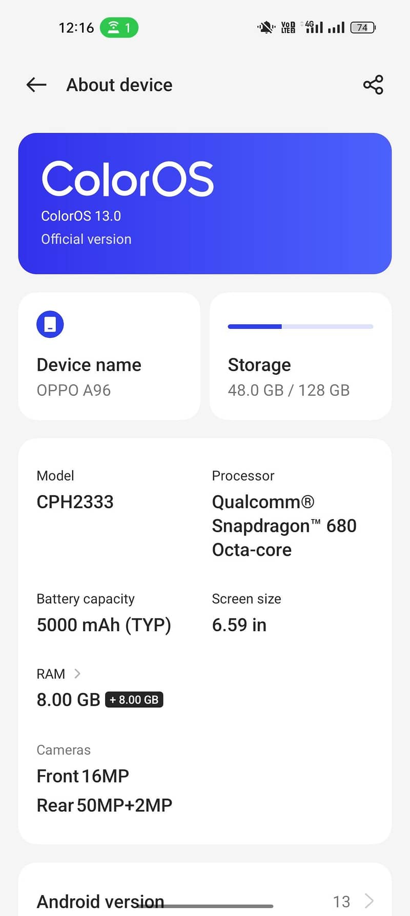 oppo A96 0