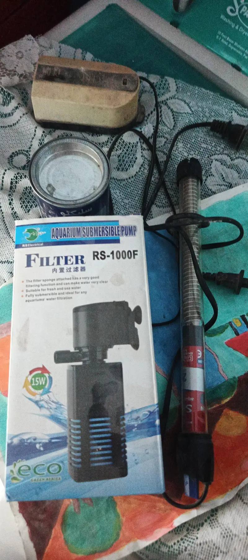 fish aquarium 3ft 1.5ft aur sat ma filter be aur heather be aur pump — photo 5