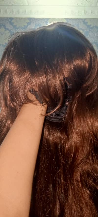 hair wig with clip and bangs cutting