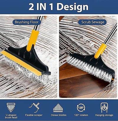 2-in-1 Dust Scrubber & Wiper Brush for Home & Office