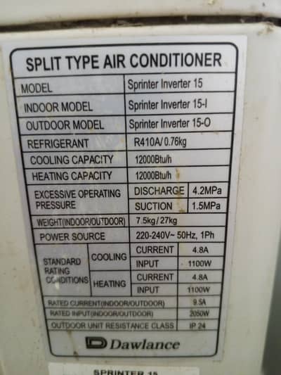Dawlance sprinter inverter 1 ton AC