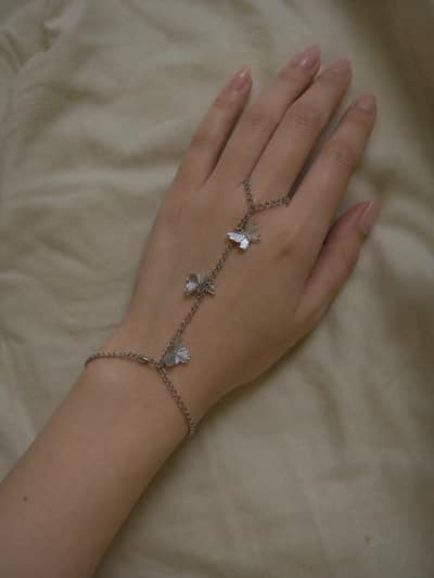 Whimsical Butterfly Slave Bracelet / Hand Chain