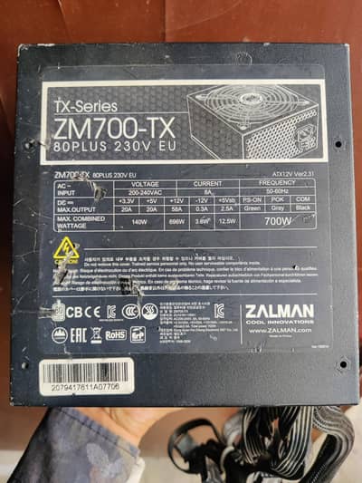 Corsair cx850m psu and zalman 700w i7 6th combo