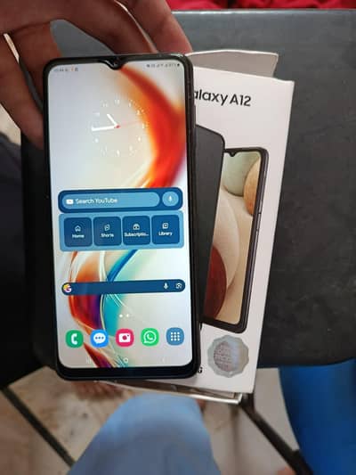 Samsung A12 with box 10/10 condition Pta Approved