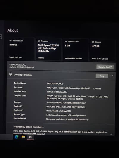 Asus Zephyrus ROG GA502DU