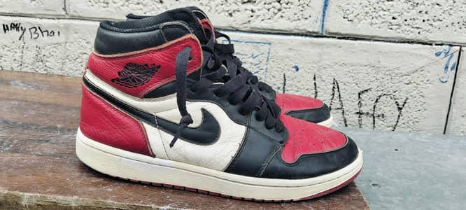 air Jordans red and black . gently used 2-3 times