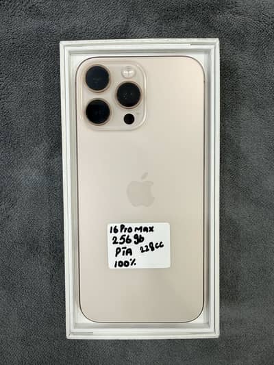 IPHONE 16 PRO MAX 256 GB PTA APPROVED 100 % BATTERY HEALTH