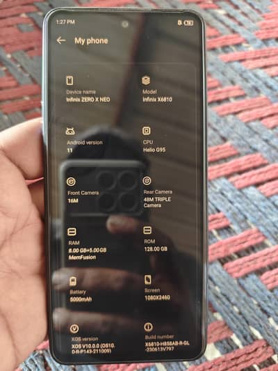infinix zero x neo 8/128