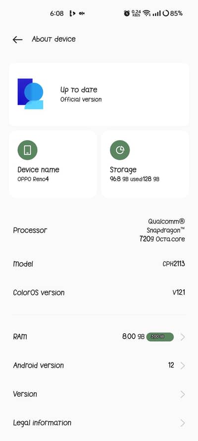 reno 4 8gb 128gb all ok with box and charger exchange posible