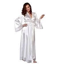 Bridal Silk Long Gown and Nightwear Set in White - Elegant Sleepwear