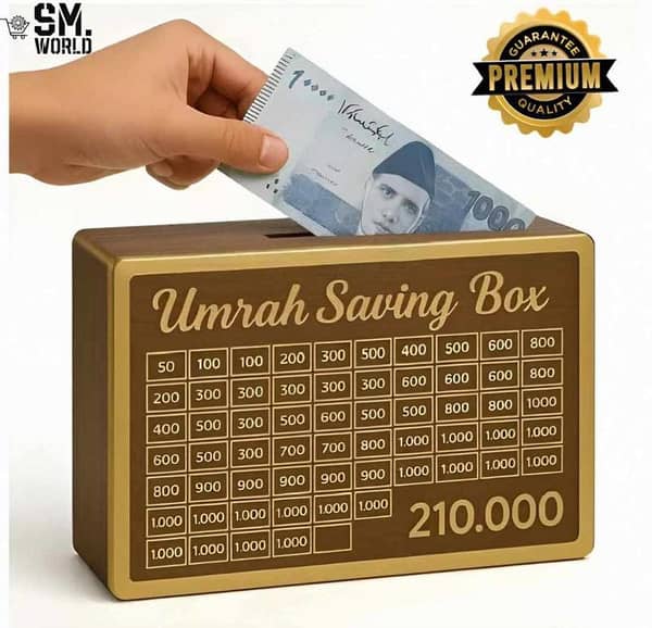 pack of 6 wooden Umrah Saving Box