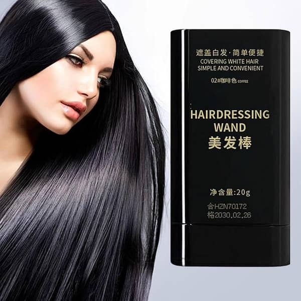 Hair Dressing Wand White Hair Cover Stick – Instant Grey Hair Toh Up Stick – Temporary Root Concealer – Natural Black Color 20g