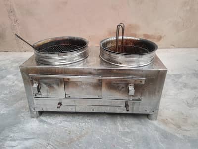 Commercial French Fries Fryer Double Burner for Sale
