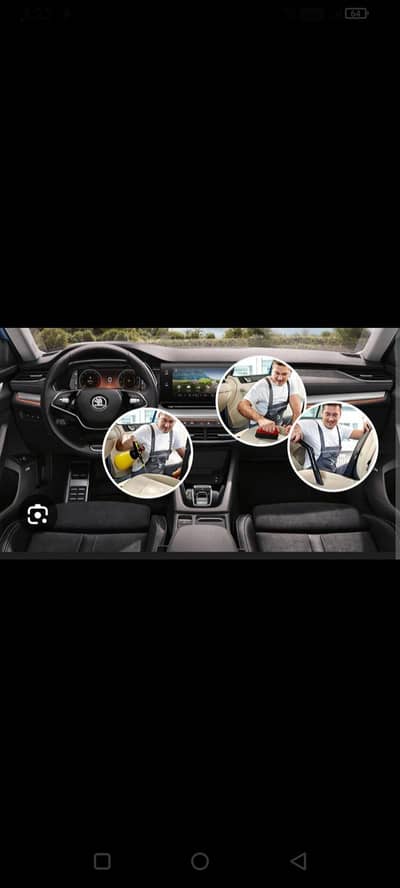 car interior cleaning with ribbon polish service available
