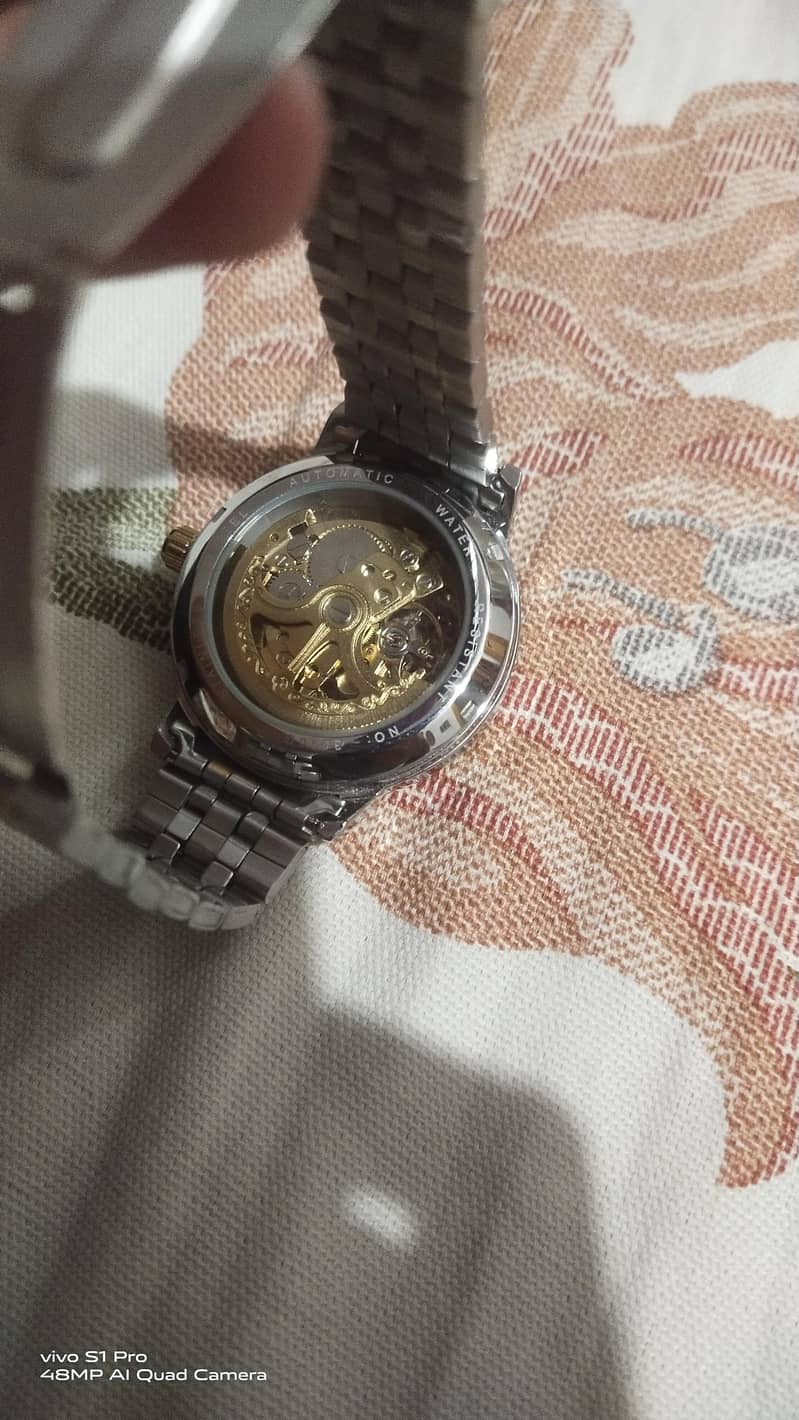 Skeleton dial automatic watch 1