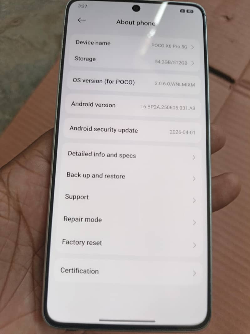 Poco x6pro 8