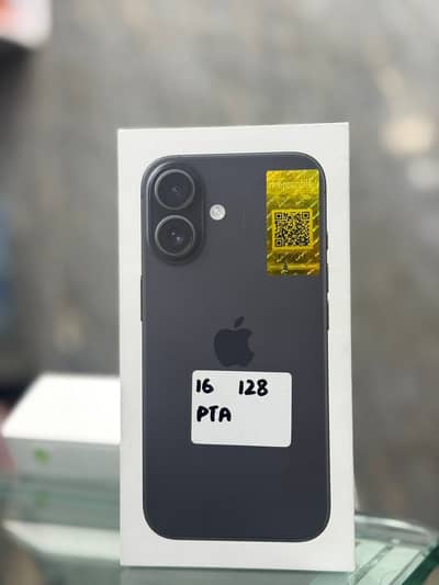 Apple iphone 16 128gb Pta approved Black box pack Non Active.