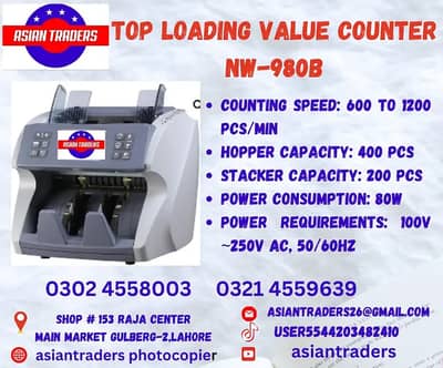 note cash counting machine with fake detection currency on wholsale