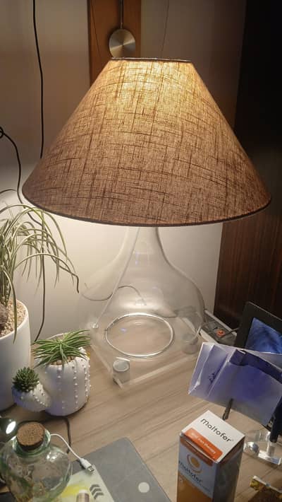 Australian preimium high end glass base with fabric shade brown shade