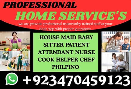PROFESSIONAL MAID BABY SITTER PATIENT ATTENDENT COOK HELPER CHEF NURSE