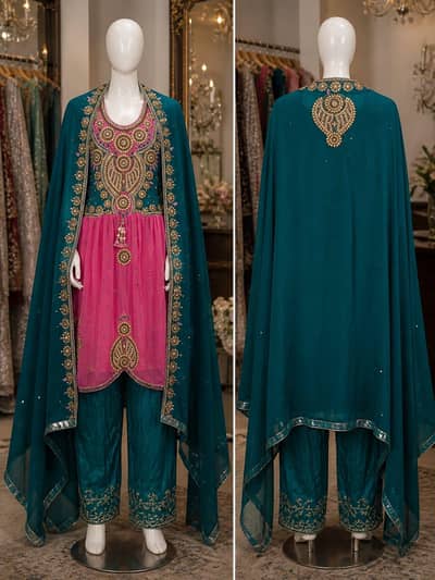 Bottle Green ready to wear Formal dress