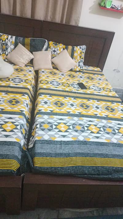 2 single bed for sale with matres