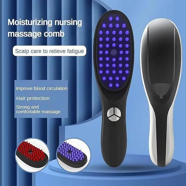 Electric Multifunctional Massage Head Meridian Light Therapy Brush Anti-Hair Loss Scalp Health Hair Growth Comb with vibration