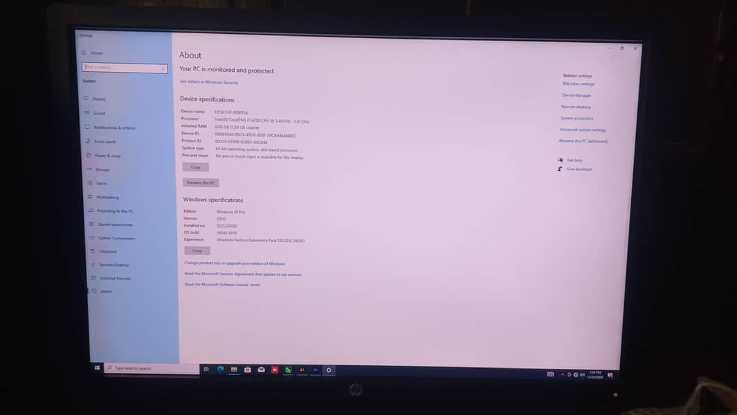 dell core i7 6th generation 8 ram 128 ssd 500 hard with 24 inch border 3