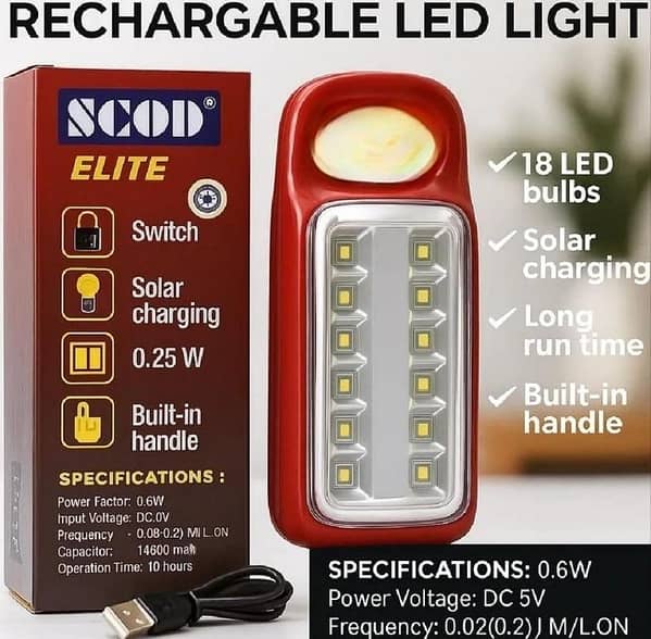 Solar And USB Rechargeable Emergency Light SGOD Elite JPN‑290A