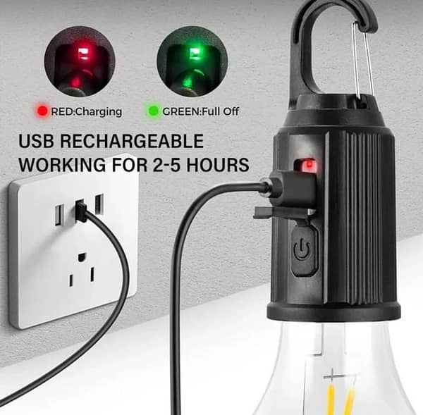 Portable Rechargeable LED Camping Light USB Type C Hanging Bulb Outdoor Lantern Waterproof Emergency Light Tent Lamp Travel Hiking Decoration Light Rechargeable Bulb Power Saving LED Lamp Camping Accessories Light