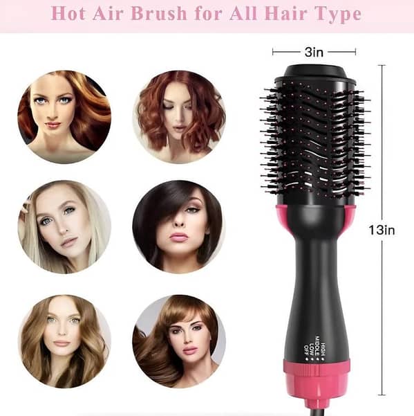 One Step 3 in 1 Hair Dryer & Styler Brush | Hot Air Brush | Hair Volumizer | Blow Dryer Brush | Hair Straightener & Curler | Electric Hair Styling Brush | Multifunctional Hair Dryer Comb | Styling Tool for Women | Hot Air Hair Straightener Brush | Hair St