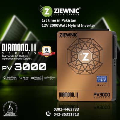 2Kw Hybrid Inverter with 3000 watt solar input- Single Battery