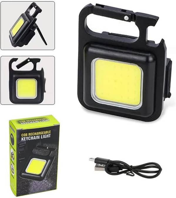 Multifunctional Mini COB Led Keychain Light USB Rechargeable Emergency Lamp Portable Magnetic Work Light Outdoor Camping Lights