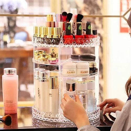Acrylic 360-Degree Rotation Makeup Organizer