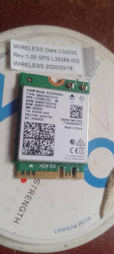 Intel  Wi-Fi 6 AX200 Card.
