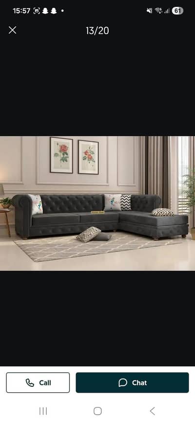 Corner elegant and stylish sofa 10 years foam warranty brand new sofa