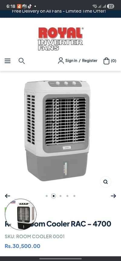 Royal air cooler RAC 4700