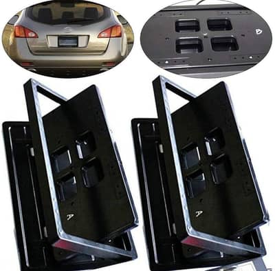Automatic Car Remote Control License number Plate frame retractable
