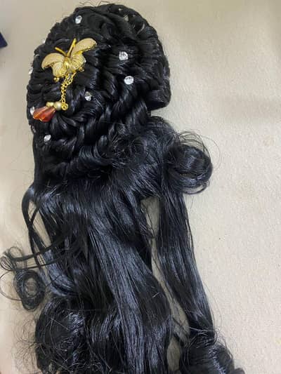BLACK Colour  HAIR STYLE EXTENSIONS 2 Pieces   pri
