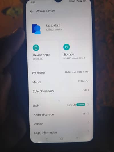 oppo A 57  4/64  condition 10/10