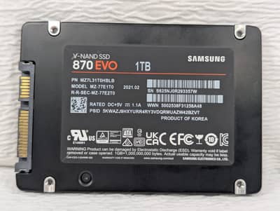 Samsung 1 TB 870 EVO SATA SSD
