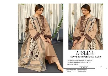 loan heavy embroidery 3 pieces suit