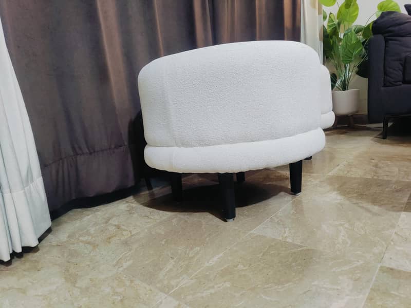Two white stools/ottoman 1