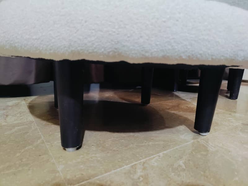 Two white stools/ottoman 2