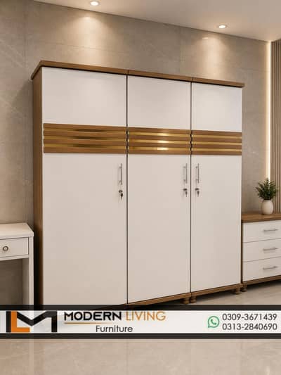Wardrobe 3 Doors storage Drawers Hanging And Shelves Best Quality