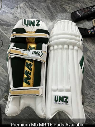 UMZ MBS PLAYERS ADITION CRICKET PADS and gloves