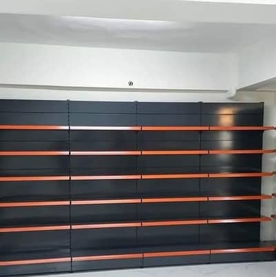 wall racks , center racks,cash counter,trolleys ,hand baskits
